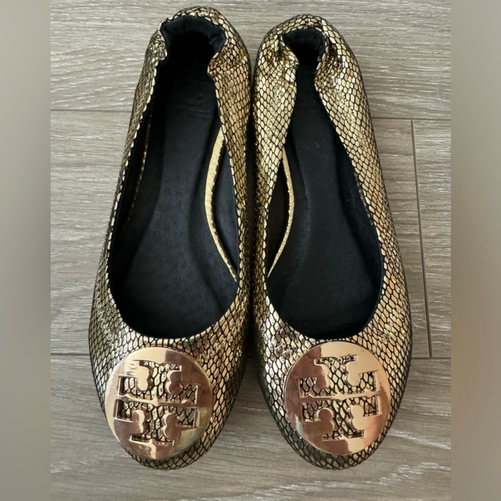 Tory Burch Gold Ballet Flats